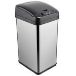 GRANDMA SHARK Kitchen Bin, Sensor Bin, Rubbish Bin, Trash Can, Open-Cover by Infrared-Sensor, Anti-Fingerprint Stainless Steel Metal Bin