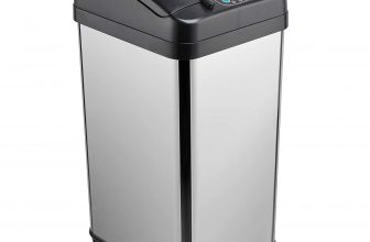 GRANDMA SHARK Kitchen Bin, Sensor Bin, Rubbish Bin, Trash Can, Open-Cover by Infrared-Sensor, Anti-Fingerprint Stainless Steel Metal Bin