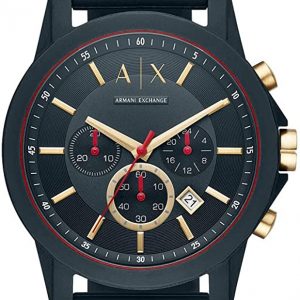 Armani Exchange Men’s Chronograph, Silicone Watch, 44mm case size