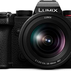 Panasonic LUMIX DC-S5 S5 Full Frame Mirrorless Camera body, 4K 60P Video Recording with Flip Screen and Wi-Fi, L-Mount, 20-60 mm Lens, 5-Axis Dual…