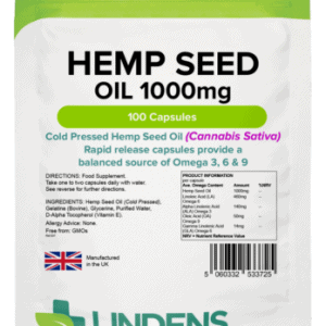 Hemp Oil Capsules A balanced source of omega 3 & omega 6Dairy, gluten, sugar and soya free. A great alternative to fish oils as it does not carry the odour