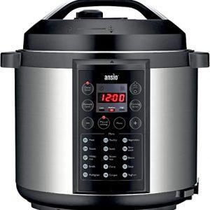 ANSIO Electric Pressure Cooker Programmable Electronic Multifunction Cooking Pot, Yogurt-Maker, Slow Cooker, Rice Cooker, 15-in-1 Programmable…