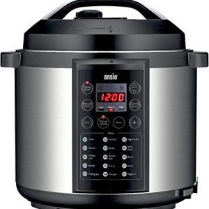 ANSIO Electric Pressure Cooker Programmable Electronic Multifunction Cooking Pot, Yogurt-Maker, Slow Cooker, Rice Cooker, 15-in-1 Programmable…