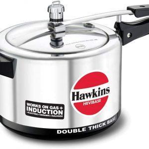 Hawkins Hevibase Hawkins H56 Hevibase Induction Compatible Aluminum Pressure Cooker, 5-Liter, Silver, 5-Litre