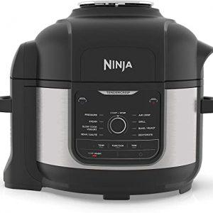 Ninja Foodi Multi-Cooker [OP350UK], 9-in-1, 6L, Electric Pressure Cooker and Air Fryer, Brushed Steel and Black