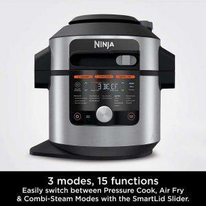 Ninja MAX Grill 15 cooking functions including Pressure Cook, Air Fry & 5 innovative Combi-Steam functions Combi-Steam Mode - Juicy, speedy & crispy result