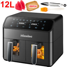 12L Air Fryer Dual Zone Digital Oven Cooker Oil Free Low Fat with 100 Tray Large