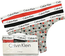 Calvin Klein Women's Carousel Logo Cotton Stretch Thong Panties, Multipack -L