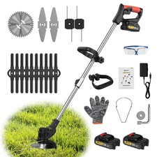 21V Cordless Strimmer Grass Trimmer Tree Cutter Garden Edger Electric 2 Battery