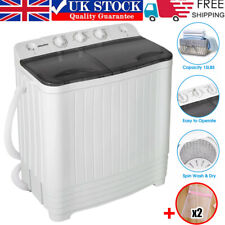 8.5kg Twin Tub Portable Washing Machine Compact Mini Laundry Washer Spin Dryer