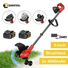 Cordless Strimmer Grass Trimmer Cutter Garden Lawn Edger +2 Rechargeable Battery