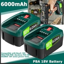 For Bosch PBA 18V 6.0AH Lithium Ion Battery PSB PSR PSM Power For All ALLIANCE