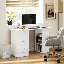 120cm Computer Desk Writing PC Table Workstation Laptop w/ 3 Shelf & Drawers