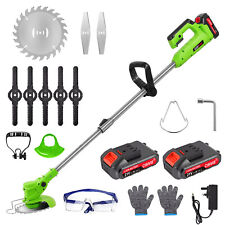 21V Cordless Strimmer Grass Trimmer Tree Cutter Garden Edger 2Batteries UK STOCK