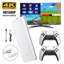 40000+ Video Game Console Retro Games TV Stick 128G 4K HDMI 2Wireless Controller