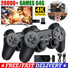 4K HDMI TV 20000+ Video Game Stick Retro Gaming Console w/ 2 Wireless Controller