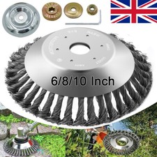 6" 8" 10" Grass Strimmer Head Trimmer Brush Steel Wire Wheel Weed Trimmer Garden
