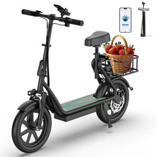 AOVOPRO ESBS 500W 14"Commuter Electric Scooter with Seat &Carry Basket for Adult