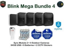 Blink Outdoor Mega Bundle Sync Module + 4 Cameras + USB Drive + Batteries + CCTV