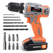 Terratek 18V Cordless Drill Driver Set Power Battery Electric Screwdriver Kit