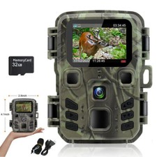 Wildlife Trail Camera 24MP HD 1080P Game Hunting Cam Night Vision Outdoor+32GB