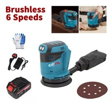 21V Cordless Random Orbital Sander Li-ion 5" Dust Bag Discs Machine with Battery