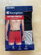 Champion Boxer Briefs 3-Pairs Men's Every Day Cotton Stretch Anti Odor Wicking M