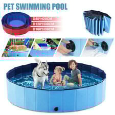LARGE FOLDING PET BATH DOG SWIMMING POOL PORTABLE BATH PADDLING PUPPY BATHTUB UK