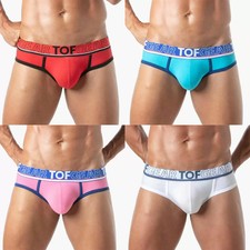 TOF Paris Champion Brief White Pink Red Turquoise Mens Sexy Underwear