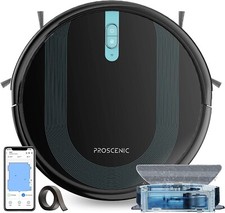 Proscenic 850T Robot Vacuum Cleaner with Mop 3000Pa Wifi/App 7.3cm Thin Black