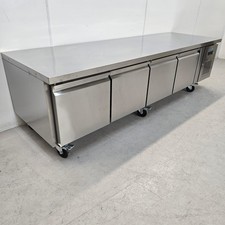 Counter Fridge 4Door Low Chef Base Stainless Kitchen Commercial Refrigeration...
