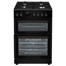 electriQ 60 cm Dual Fuel Cooker EQDFC360BL – Double Oven + Gas Hob