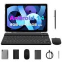 10.1" Android 14 Tablet, 8GB+64GB, 6000mAh, Keyboard+Mouse+Stylus+Case Bundle