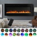 130x55cm Electric Fireplace Wall Mounted 9 Colours LED Flame Safe Warm Fake Fire