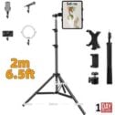 200cm Photo Tripod Stand Telescopic for iPad Phone Holder Mount Camera Light