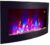 2018 New Large Wall Mounted Electric Fire Place Fireplace Heater with Black Curved Glass Screen Plasma Style 2000W MAX