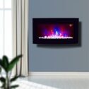 2026 TRUFLAME™ 7 COLOUR LED BLACK GLASS ARCHED ELECTRIC WALL MOUNTED FIRE PLACE
