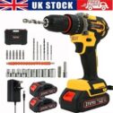 21V Brushless Cordless Drill Combi Driver Screwdriver Bits Set 2 Battery Charger