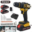 21V Cordless Hammer Drill Set Electric Driver Screwdriver +2 Battery & Accessory