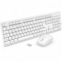 2.4Ghz Wireless Keyboard And Mouse Set White Office Combo Fo PC Laptop UK Layout