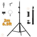 2M Tripod Stand Telescopic for Camera Camcorder Phone Holder Selfie Ring Light