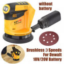 3 Speed Cordless Electric Sander 5" Orbital Sander For Dewalt 18V/20V Dust Bag