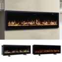 40 50 60'' Electric Wall Mounted Inset LED Fireplace 9 Flame Fire +Freestand Leg