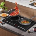 4400W Double Induction Hob Digital Touch Control Electric Hob 2 Cooking Zones