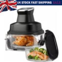 4.5+4.5L Portable Glass Air Fryer 4 Functions 2x Removable Glass Containers&Lids