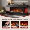 52" Electric Fireplace Wall Mounted LED Fire Modern Mantle 12 Color Flame & WIFI