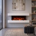 52inch Electric Media Fire Wall Mounted LED Fireplace 12 Flames & Mood Lights UK