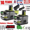 8Ah 12Ah Battery For Ryobi 18V One+ Plus Battery P108 RB18L50 P104 / UK Charger