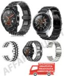 amazfit gtr 47mm gtr 2 gtr2e gtr 3 pro stratos 2/2s/3 stainless steel strap black silver