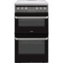 Amica AFC5100SI 50cm Free Standing Electric Cooker with Ceramic Hob Silver A/A